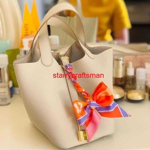 Borse con manico superiore Picotin Lock 1822 Borsa Borse autentiche Patata dolce Stessa borsa a secchiello per acqua in vera pelle per verdure per donna 2024 New Thave logo HB02WO