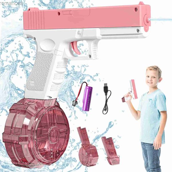 Giocattoli Pistola Pistola Giocattoli Pistola ad acqua elettrica automatica Giocattolo Estate all'aperto Piscina Giochi da spiaggia Pistola ad acqua ad alta pressione Clip grande Regali per bambini 240307