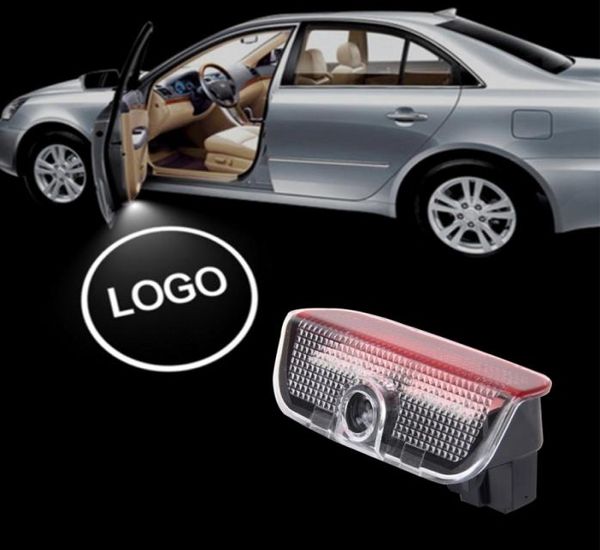 Um pcs logotipo LED para SKODA LED porta de carro logotipo de boas-vindas marca de carro 3D sombra projetor de luz para Skoda VW Superb1739139