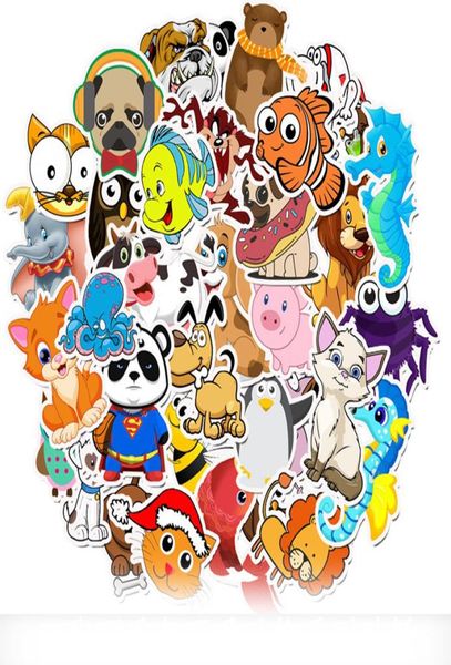 50 pzSet Adesivo Cartoon Animal Crossing Graffiti Polpo Pinguino PVC impermeabile Laptop Chitarra Skateboard Bagagli Adesivi carini K1756346