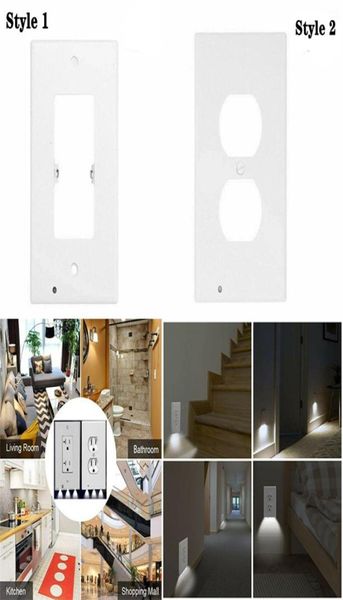 Plugue capa sensor luzes pir movimento lâmpada de segurança tomada elétrica placa parede com luz noturna led para corredor quarto banheiro ais6084009