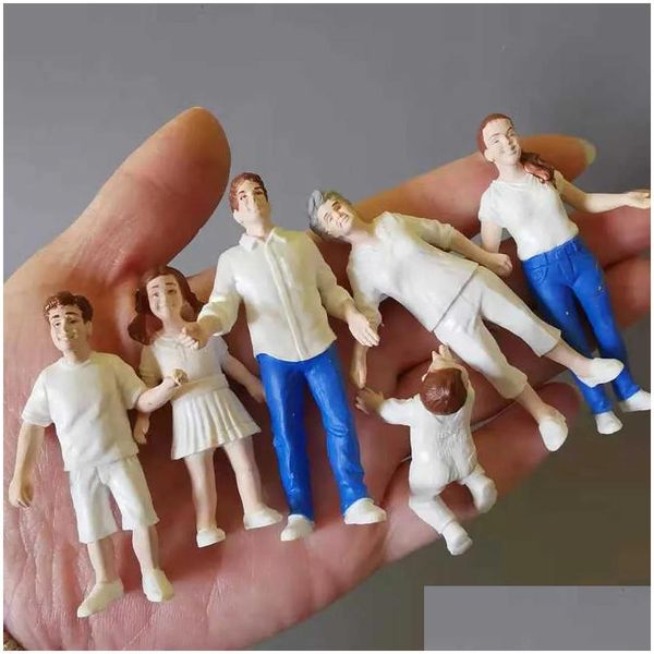 Objetos decorativos Estatuetas Família Menino Menina Pai Mãe/Miniaturas Pessoas/Estatueta adorável/Gnomo de jardim de fadas/Terrário/Estátua/Casa/Boneca Dhmbp