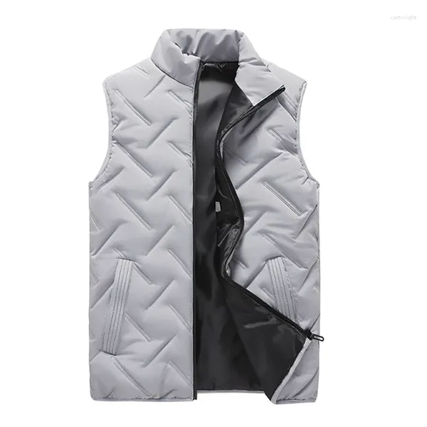 Gilet da uomo Gilet da uomo Inverno Autunno Giacche Uomo spesso Cerniera Cappotti senza maniche Cappotto da uomo imbottito in cotone caldo caldo Abbigliamento per l'uso quotidiano