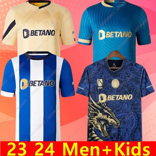 Мужские футболки 23 24 FC Portos Soccer Jerseys футбольная футболка для фанатов Dragon Fans Training Training 2023 Campeoes Pepe Sergio Oliveira Mehdi Luis Вратарь -вратарь Football Room Flober Kids K