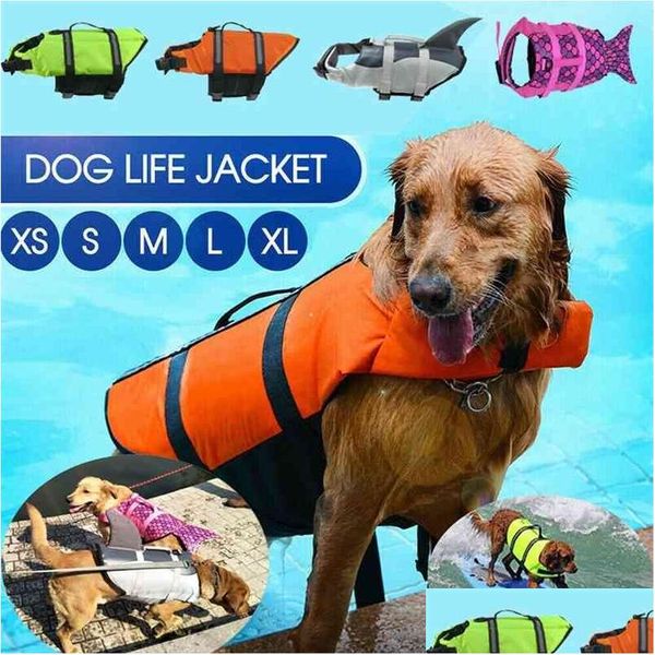 Hundebekleidung Hundekleidung Haustier Schwimmweste Schwimmweste Verstellbare Schwimmschutz Paddeln Sicherheit Pool Strand 210804 Drop Lieferung H Dh1Fp