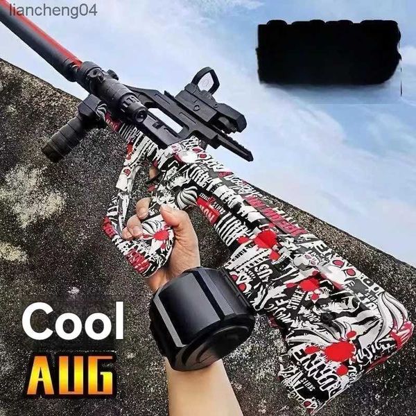Gun oyuncakları Aug Hydrogel Guns Elektrikli Manuel 2 Mod Oyuncak Tabanlar Antistress Su Paintball Model Airsoft Silahlar Yetişkinler için Erkekler CS Dövüş