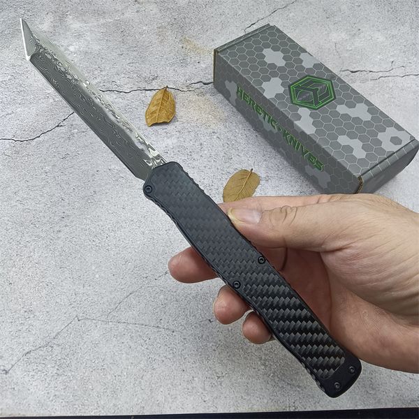 Vendita calda HERETIC Cleric II Doppia azione Damasco Coltello automatico Coltello dritto Coltelli da caccia di sopravvivenza di campeggio di alta qualità Strumenti EDC 3300 4850 4600 A07 C07 14850