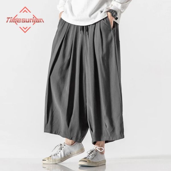 Pantaloni giapponesi pantaloni casual sciolti per uomo gonna stradale gonna dritto pantalone maschio moda hip hop harem sciolte kimono