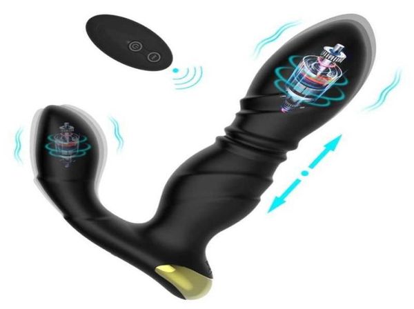 Sexspielzeug Massagegerät Auto Schubdildo Vibrator Anal Drahtlose Fernbedienung Männliches Prostatamassagegerät Spielzeug Lesbian1321172