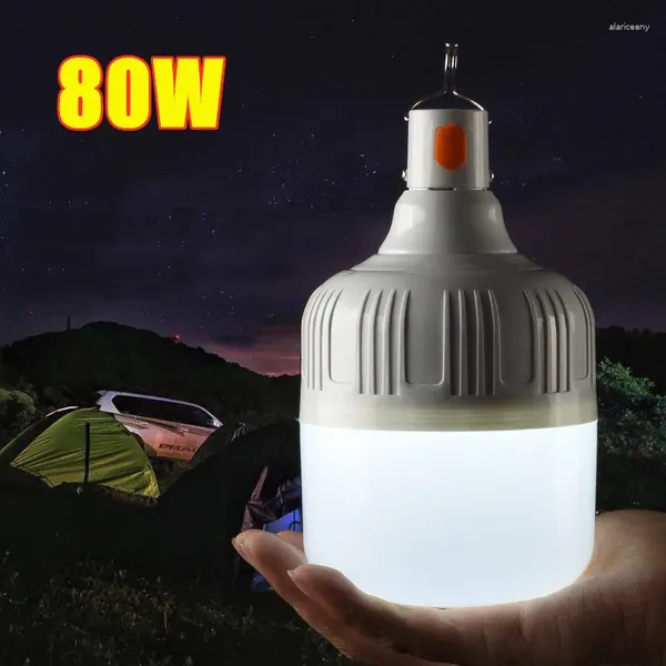 Lanterne portatili Luci a LED di emergenza Lanterna ricaricabile USB Lampada da tenda regolabile BBQ Pesca Illuminazione da campeggio per patio Portico Giardino