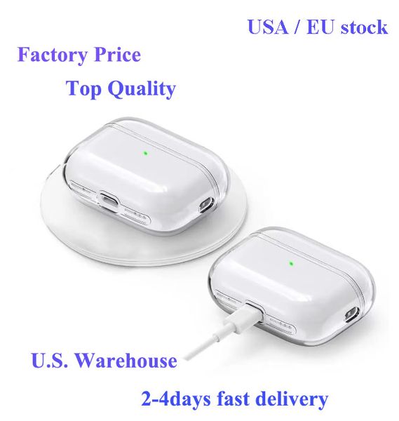 Per Apple AirPods Pro 2 2 ° generazione AIRPOD 3 ° PRO Accessori per cuffie Solid TPU Copertura auricolare protettiva Copertura di ricarica wireless Case di scosse USA Stock