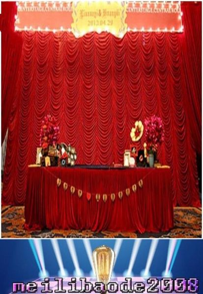 Hochwertige 3x6m elegante Wasserwellen-Hochzeitsvorhanghintergründe Girlandenvorhänge für Hochzeitsfeierdekoration MYY3207407