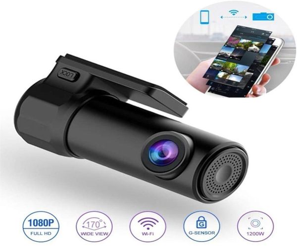 Mini Gizli 1080p Full HD Araç Arabası DVR Dash Cam WiFi Kamera 170 Derece Kablosuz Cep Telefon Arabağlantı Otomatik Kayıt Cihazı1788871