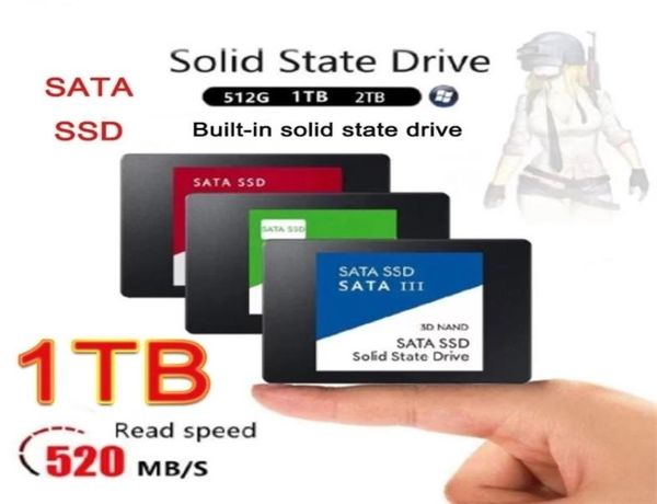 Discos rígidos SATA SSD 25 polegadas de alta velocidade 240GB 480GB 500GB 512GB HD 1TB Interno 2TB Unidade de estado sólido para notebook portátil 2211058453244