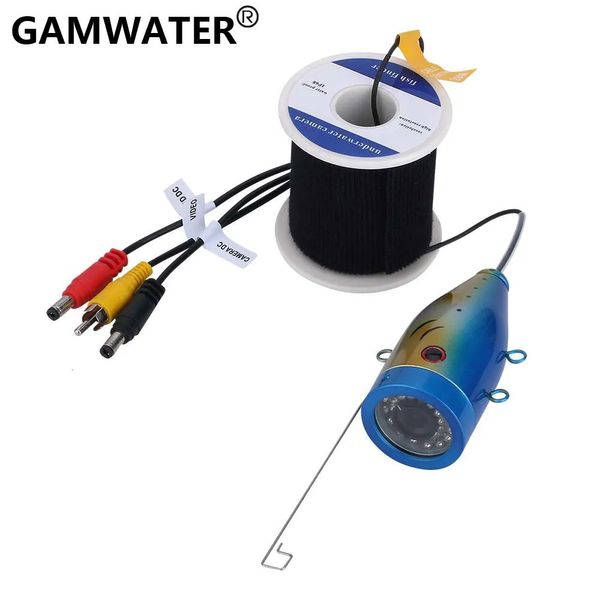 Câmera de pesca subaquática GAMWATER 1000tvl com 15pcs LEDs brancos 15pcs lâmpada infravermelha Fishfinder Cabeça de câmera com cabo 240227