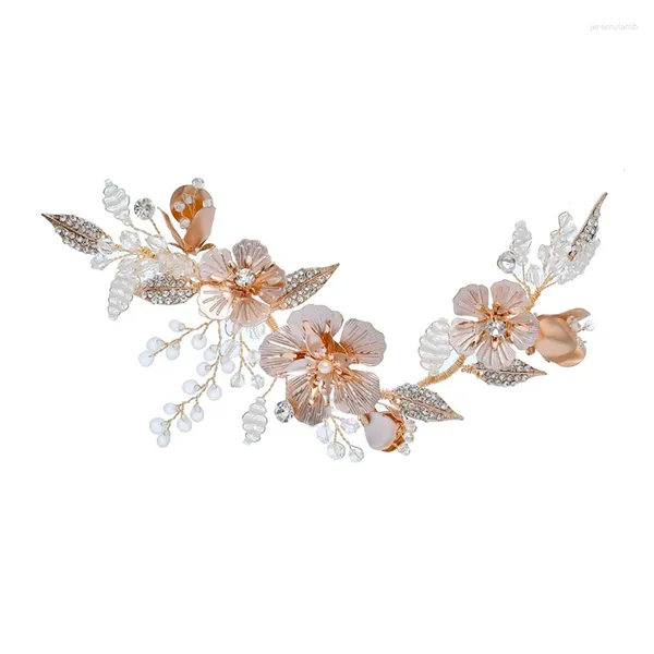 Fermagli per capelli Squisito lusso in stile europeo e americano in lega floreale con finiture Chuck Set forcina da sposa Tiara Accessori per abiti da sposa