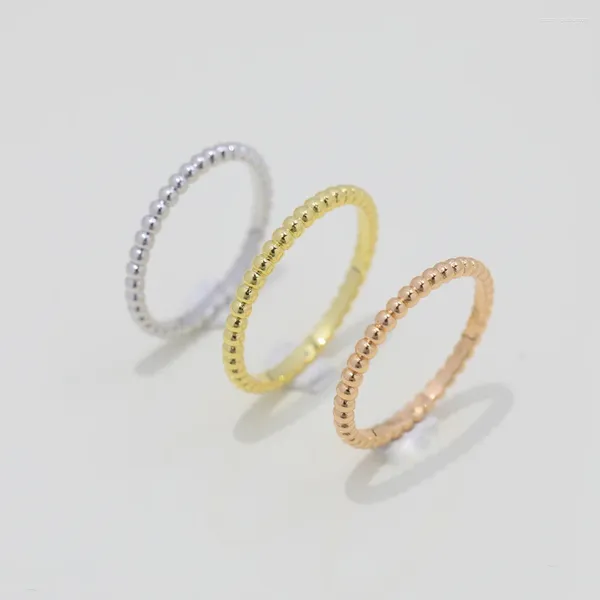 Cluster Ringe Einfache Ring Weibliche Glänzende Runde Perle Rand Gold Licht Luxus Ins Exquisite Ritterliche Frau S925 Sterling Silber Marke schmuck