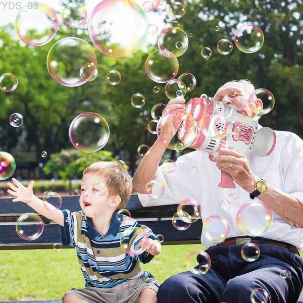 Pistola Giocattoli 2022 Nuovo 88 Fori Macchina Della Bolla Elettrica Bolla di Sapone Per Il Bagno Giocattoli All'aperto Brinquedo Infantil YQ240307