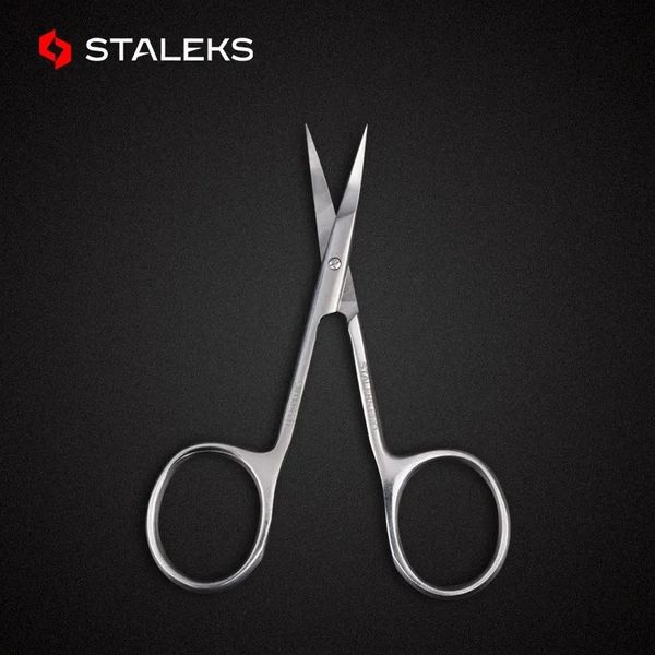 STALEKS SE-11 Forbici per cuticole per unghie Forbici per sopracciglia in acciaio inossidabile Trim Strumento per trucco di precisione per capelli del naso per utenti mancini 240305