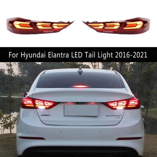 Estilo do carro conjunto de luz traseira streamer sinal de volta freio reverso estacionamento correndo luzes de nevoeiro para hyundai elantra led luz traseira 16-21