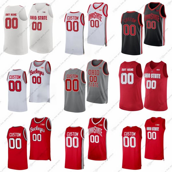 Personalizado NCAA Ohio State Buckeyes College Basketball Jerseys Zed Key Evan Mahaffey Scotty Middleton Felix Okpara Austin Parks Devin Royal Owen Spencer Bruce Thornton