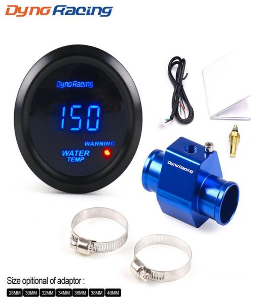 2039039 52mm carro digital azul led medidor de temperatura da água 40150 celsius com adaptador de sensor de tubulação conjunta de temperatura de água 18npt2505209