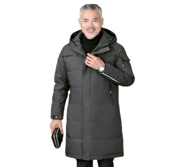 Piumino da uomo039 Piumino invernale da uomo di mezza età padre plus size parka lungo con cappuccio bianco anatra bianco 866 2210246957336