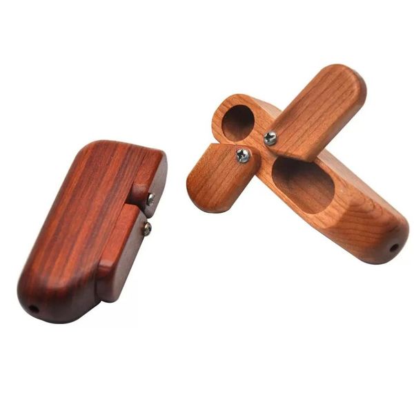 Tornitura del legno a due strati Fumo Tubo metallico portatile Filtro portatile Reggae Pipa per fumatori Tubi per fumo fatti a mano in legno naturale3020388