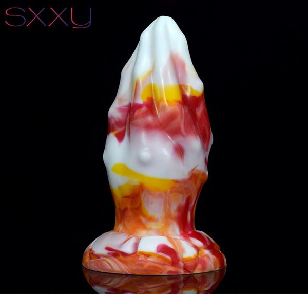 SXXY Bestia Dilatatore anale Pugno Butt Plug Grande feticcio Giocattoli erotici sexy Fantasia colorata Dildo JeaoDuan Massaggio ano Stimolatore clitoride3514358