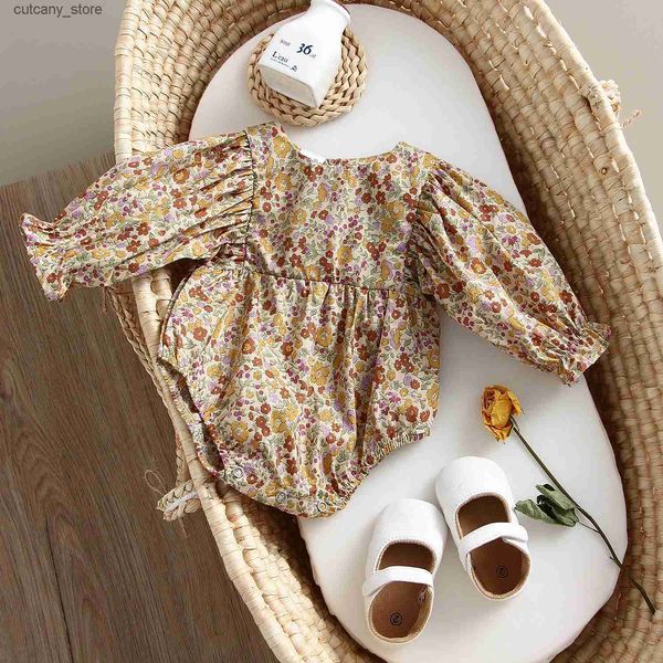 Tute Neonate Neonate Pagliaccetti Oversize Retro Plaid Neonato Estate Autunno Bambini Abbigliamento a maniche lunghe Abbigliamento per bambini One Piece L240307