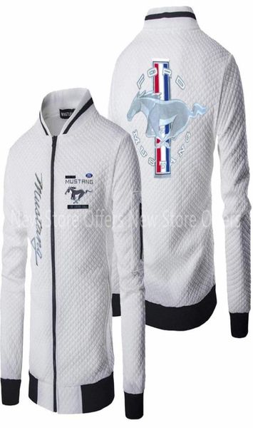 Ford Mustang Men039s manga comprida com capuz jaqueta casual com zíper roupas esportivas moda primavera e outonoRJI85096134