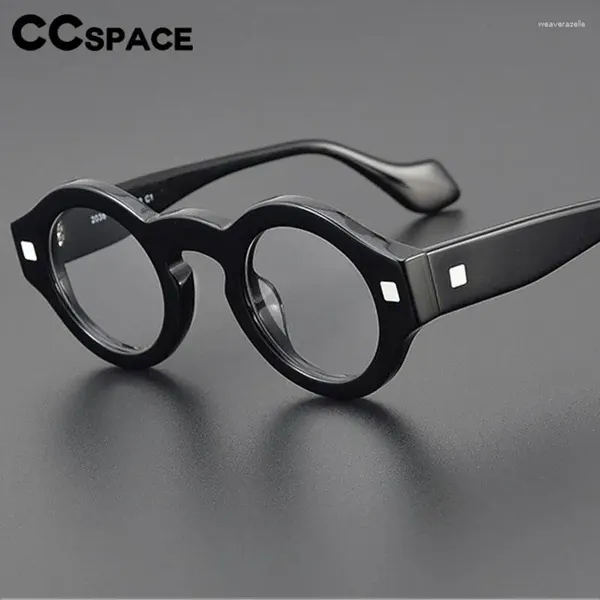 Оправа для солнцезащитных очков 57395, винтажные утолщенные ацетатные очки, трендовые круглые очки с заклепками, высококачественные оптические очки по рецепту