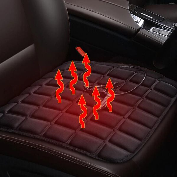 Чехлы на автомобильные сиденья 12 В, универсальный чехол с подогревом, регулируемая температура, электрическая грелка, сохраняющая тепло, утолщенная зимняя защита