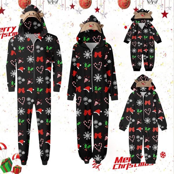 Mamma casual Natale genitore bambino vestito stampato pigiama tuta casa uomo per famiglia raso 240226