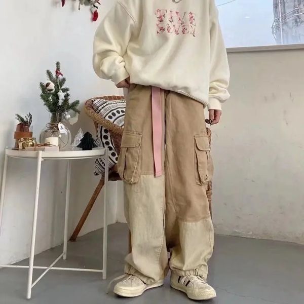 Hosen Baggy Black Cargo Hosen für Männer Khaki Cargohose Männliche Vintage Lose lässige Herbst Japanische Streetwear Hip Hop Frauen Hosen