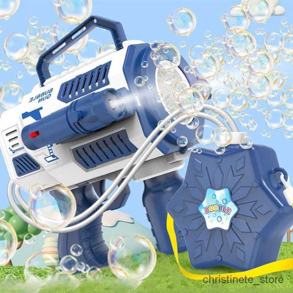 Areia jogar diversão na água 12 buracos automático crianças mochila bolha máquina com música leve mochila elétrica bolha arma para banheiro brinquedos ao ar livre presente