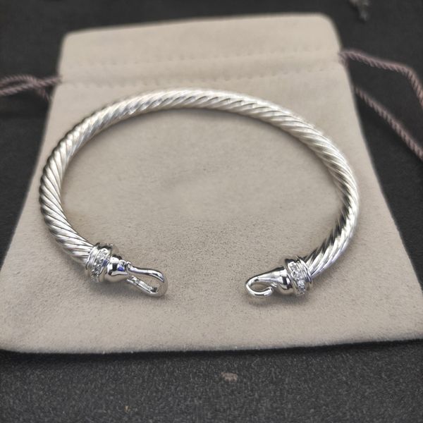 Classico designer braccialetto DY braccialetto di filo intrecciato di alta qualità con braccialetti con chiusura a gancio per le donne regali di gioielli da sposa trendy Sier Zh152 B4