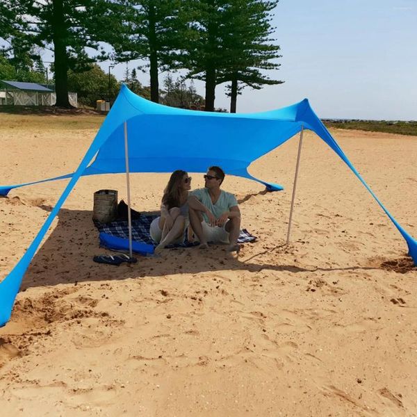 Zelte und Unterstände Outdoor-Strandzelt Sun Shelter Camping Shades Winddichtes einteiliges Vordach UPF50 Tragbare Familie für Bea
