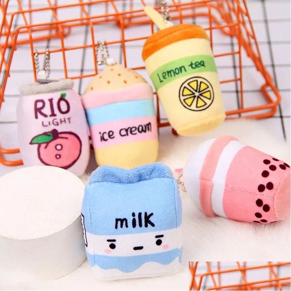 2024 Gefüllte Plüschtiere 10 cm süße Frucht Bubble Tea Schlüsselanhänger Soft P Spielzeug Anhänger Boba Puppe Kawaii Rucksack Tasche Dekor Geburtstagsgeschenke Fo Dhipy