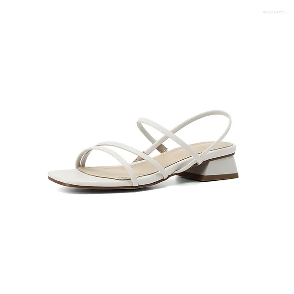 Sandalen Mikrofaser-Schaffellfutter Damen Blockabsatz Sandale Damenschuhe Sommer Grün Beige Gelb