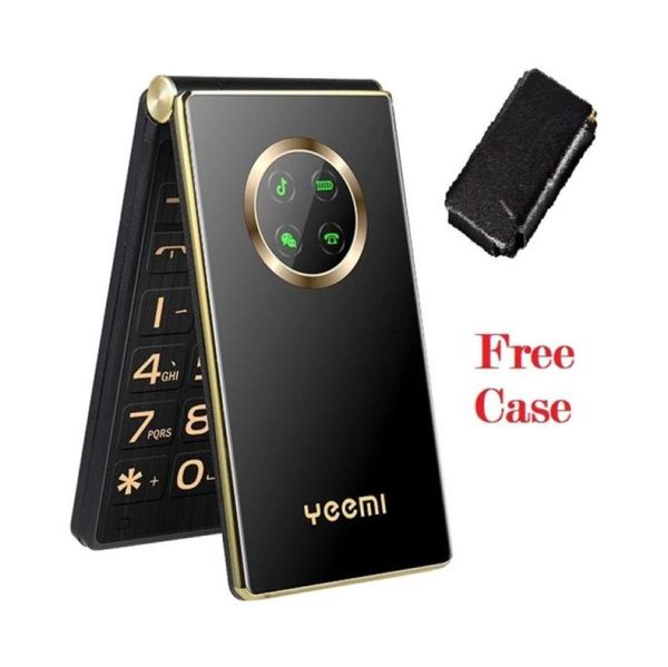 Luxo desbloqueado flip telefone móvel original yeemi duplo cartão sim 28 polegada dupla grande tela grande botão mais alto voz cell3712962
