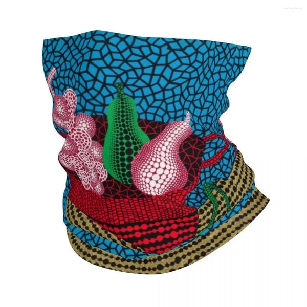 Bandanas yayoi kusama arte abstrata frutas bandana pescoço gaiter para caça de esqui das mulheres dos homens envoltório cachecol bandana mais quente