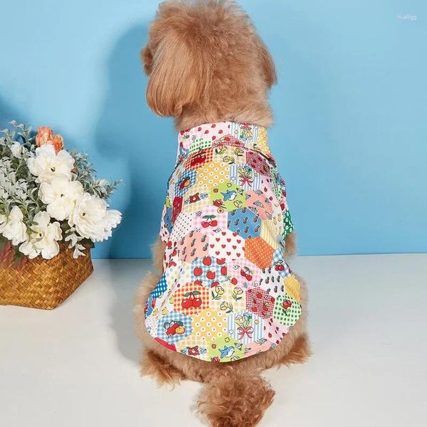 Одежда для собак, одежда для домашних животных, модная одежда с фруктами и животными, рубашка с рисунком Kawaii, мягкий повседневный костюм для маленьких собак, модная весна-осень, оптовая продажа