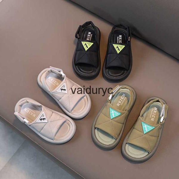 Sandalet 2023 Yaz Yeni Kore Edition Velcro Erkekler ve Kızlar Boş Zaman Moda Açık Diş Plaj Ayakkabıları Çocuk Bebek Sandalsh240307