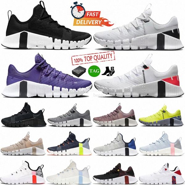 Scarpe da corsa di design con scatola Metcon gratuita 5 4 Marathon 5s Scarpe da ginnastica da donna per uomo Ferro Grigio Desert Sand University Gold Triple Black Leopard Outdoor l67D #