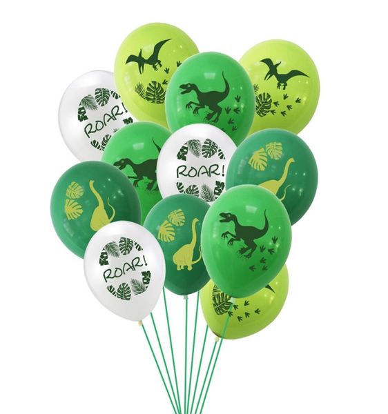 12 Polegada 12pcsset INS Feliz Aniversário Balão Decoração Dinossauro Dos Desenhos Animados Balões De Látex Festival Festa M20703054461