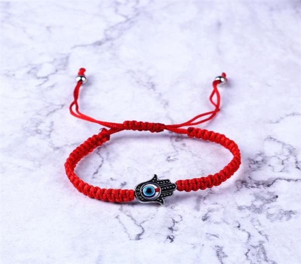 Bracciale intrecciato a mano Bracciale portafortuna Kabbalah Filo rosso Braccialetti Hamsa Braccialetti blu turchi con malocchio Bracciale Fatima E1225506