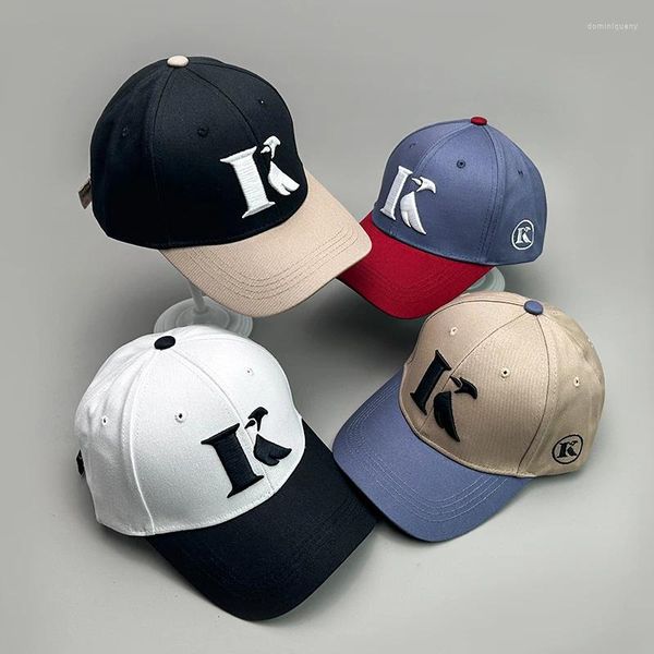 Cappellini da baseball Color Block Simple Street Hip Hop Uomo Donna Cappelli da baseball Cotone Casual Protezione solare unisex Lettera K Moda Sport Snapback