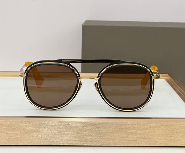 Óculos de sol piloto navegador preto dourado/marrom lentes masculinas óculos de sol vintage occhiali da sole uv400