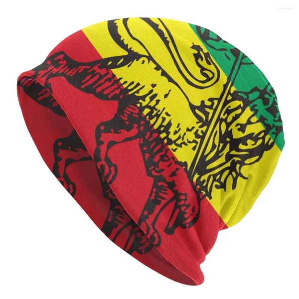 Baskenmützen Cool Rasta Löwe von Juda Kunst Dreadlock Rastafari Skullies Mützen Hüte Frühling Männer Frauen Skimützen Warmer Kopfwickel Motorhaube Strickmütze